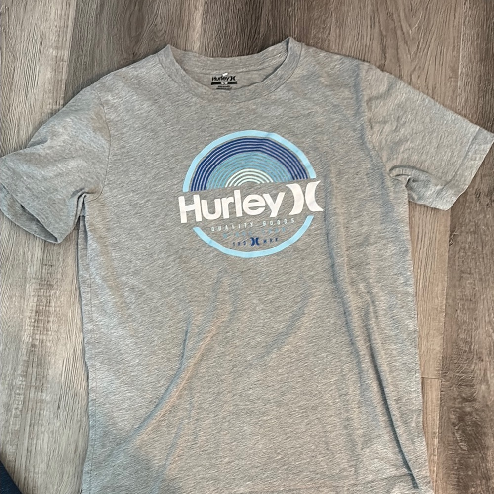 Hurley Gray T-Shirt with Blue Logo